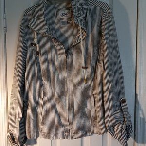 lal striped zip down jacket size L